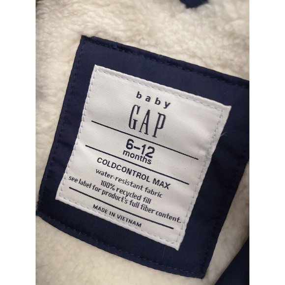 Gap Baby Puffer Vest Jackets - Water Resistant Fleece Lined Size 6M - 12M -NWT - Picture 3 of 4